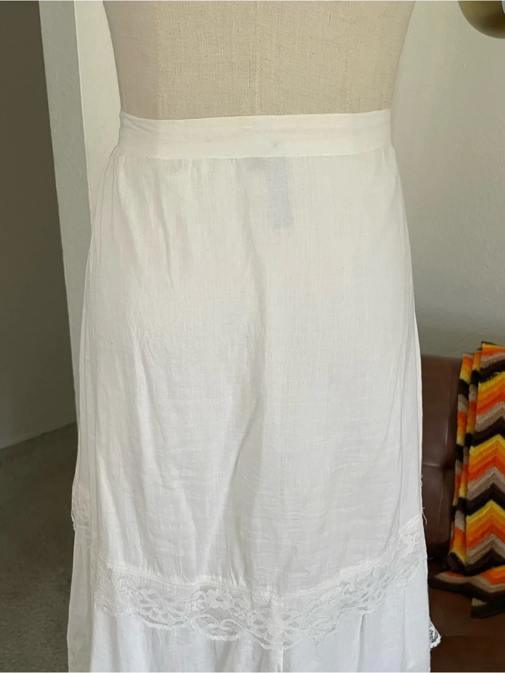 SOLD Y2K 1990s Bb Jeans Boho Fairy Lace Beaded Tier Midi Skirt - Picture 8 of 11